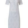 Pastunette Nightshirts | Pastunette Cotton-Modal Short Sleeve Nightdress With Buttons 'Softly Dotted Diagonals'