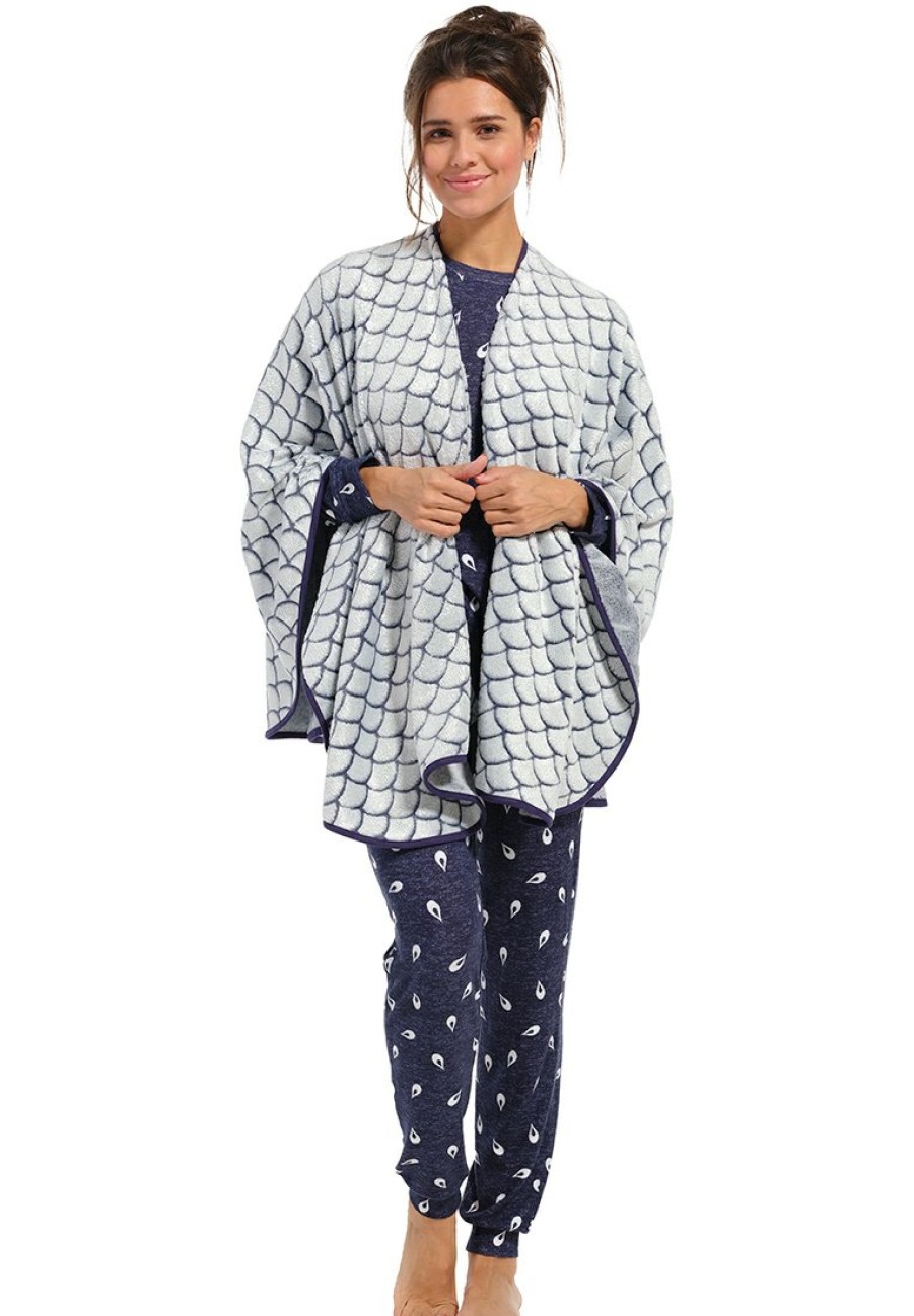 Rebelle Bathrobes | Rebelle Trendy Soft & Warm Fleeece Cape 'Nordic Wave'