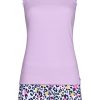 Rebelle Shorty Sets | Rebelle Ladies Organic Cotton Lilac Shorty Set With Rib Vest 'Hidden Chic Flower'