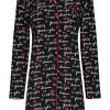 Rebelle Nightshirts | Rebelle Ladies Full Button Long Sleeve Cotton Nightdress 'Goodnight Kiss Kiss'