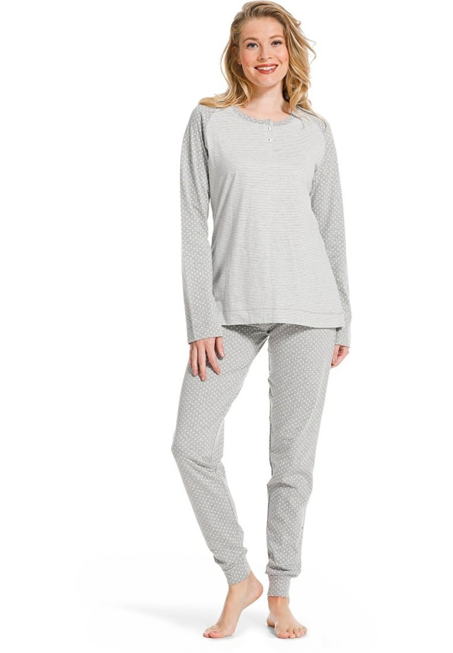 Pastunette Pyjamas | Pastunette Ladies Cotton-Mix Lounge Pyjama 'Just Dotty & Stripes'