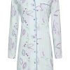 Pastunette Nightshirts | Pastunette Ladies Cotton Full Button Nightdress 'Paisley Flower Stripes'