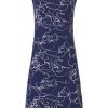 Pastunette Deluxe Nightshirts | Pastunette Deluxe Ladies Sleeveless Dark Blue Summer Nightdress 'Floral Line Art'