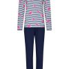 Rebelle Pyjamas | Rebelle Ladies Long Sleeve Cotton Stripey Pyjama Set 'Trendy Starlines'