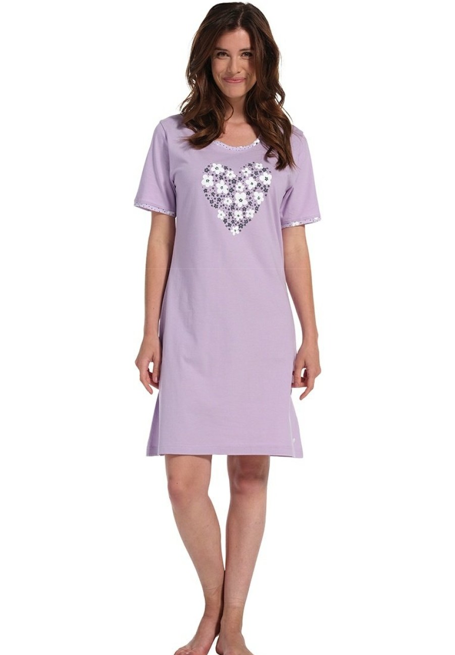 Pastunette Nightshirts | Pastunette Ladies Short Sleeve Cotton Nightdress 'Lovely Little Flowers '