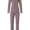 Pastunette Pyjamas | Pastunette Ladies Full Button Cotton-Modal Pyjama 'Smart Stripes & Diamonds'