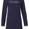 Rebelle Girls Nightshirts | Rebelle Girls 'Socks Crazy' Dark Blue, Orange & Turquoise Long Sleeve Girls Cotton Nightdress With 'Socks Crazy' Picture On The Front