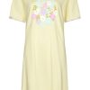 Pastunette Nightshirts | Pastunette Ladies Short Sleeve Organic Cotton Nightdress 'Blossoms Yellow'