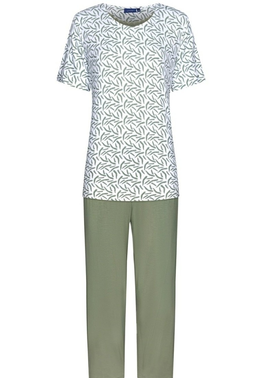 Pastunette Pyjamas | Pastunette Ladies Short Sleeve Bamboo-Mix 3/4 Pyjama Set 'Outdoor Life'