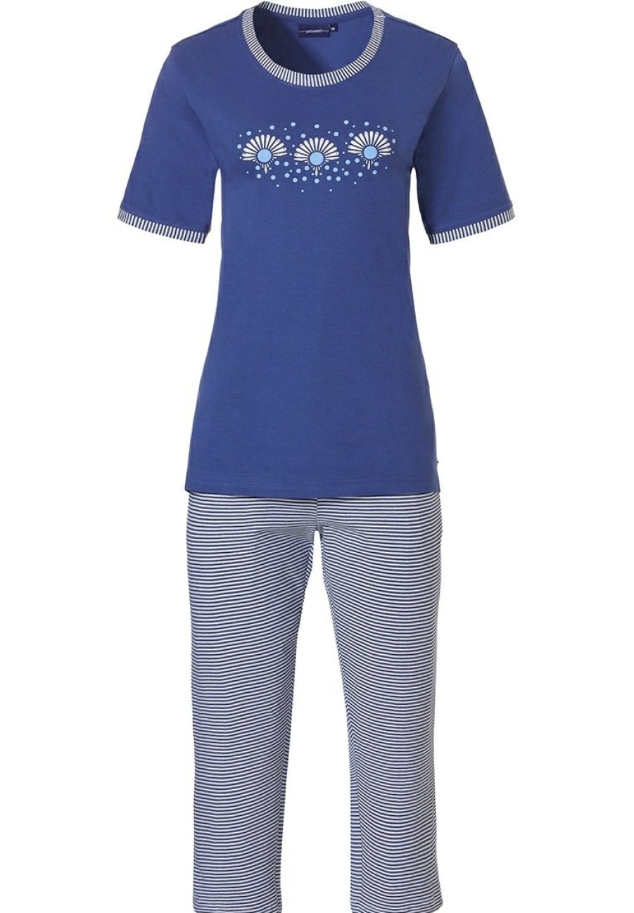 Pastunette Pyjamas | Pastunette Ladies Short Sleeve Cotton Pyjama Set 'Sunshine Flower Fan'