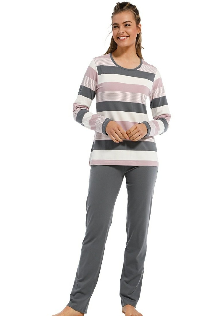 Pastunette Pyjamas | Pastunette Ladies Long Sleeve Pyjama Set 'Mixed Bold Stripes'