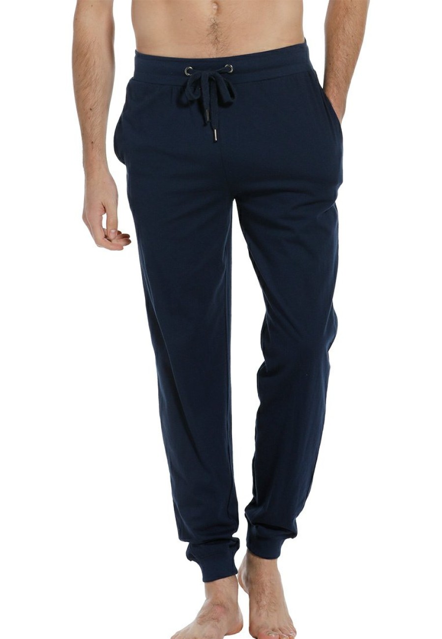 Pastunette for Men Mix & Match | Pastunette For Men Men'S Blue Mix & Match Long Cotton Pyjama, Lounge Style Pants With Cuffs And An Elasticated Tie-Waist