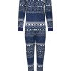 Rebelle Pyjamas | Rebelle Dark Blue Long Sleeve Cotton Pyjama With Buttons 'Nordic Beauty'