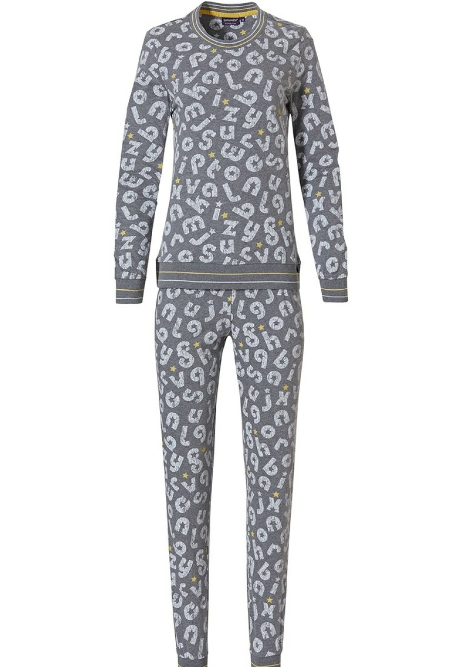 Pastunette Pyjamas | Pastunette Ladies Pyjama With Cuffs 'Funky Letters'