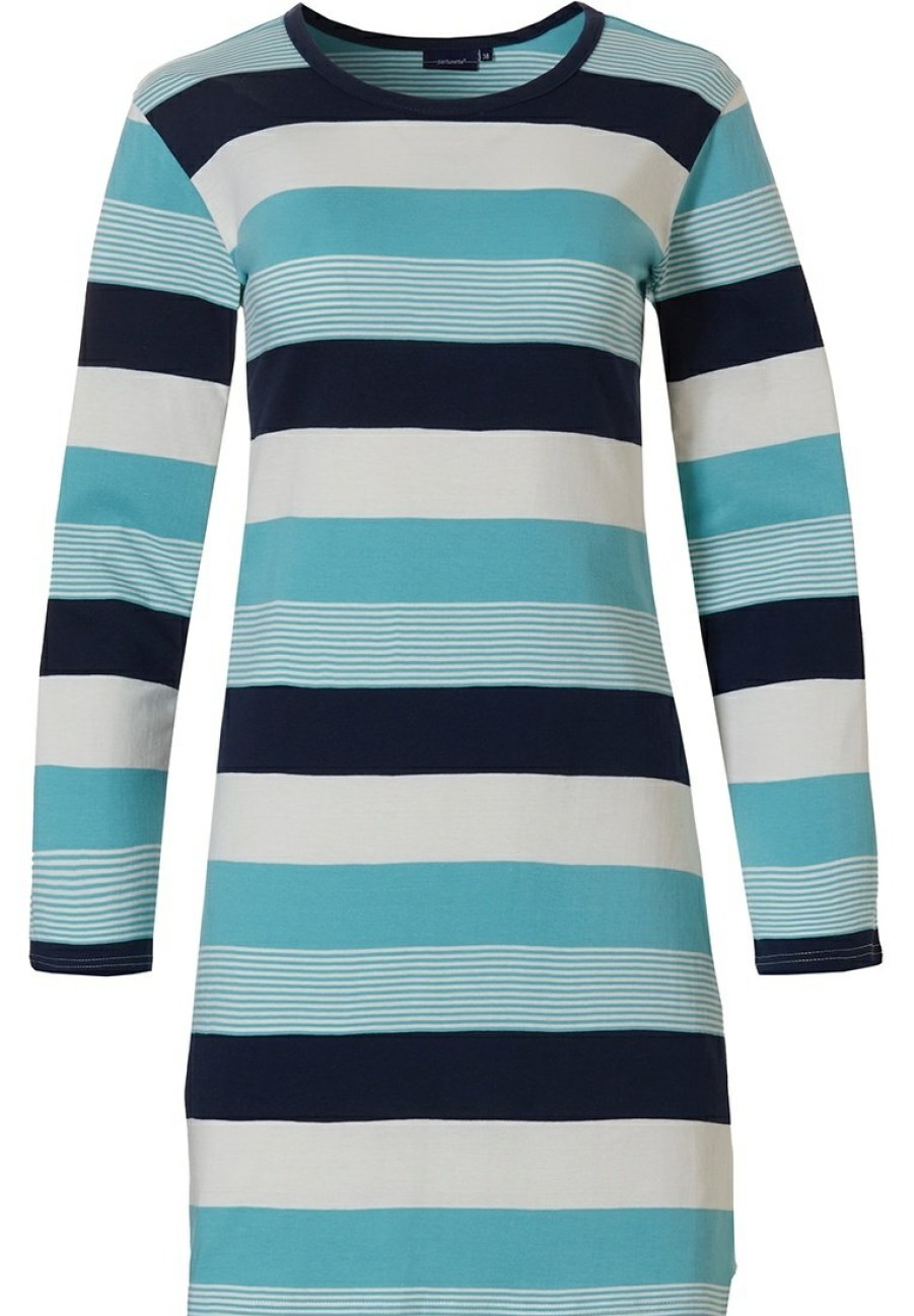 Pastunette Nightshirts | Pastunette Ladies Cotton Nightdress 'Bold Blue Stripes'