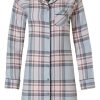 Rebelle Nightshirts | Rebelle Full Button Cotton Woven Flannel Nightdress 'Chic Cool Checks'