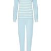 Pastunette Pyjamas | Pastunette Velvet Home Lounge Pyjama With Buttons 'Perfect Horizontal Lines'