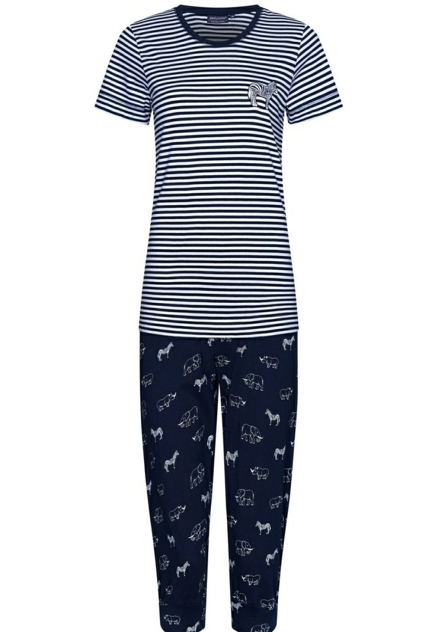 Rebelle Girls Pyjamas | Rebelle Girls Girls Short Sleeve Cotton Single Jersey 3/4 Pyjama 'At The Zoo'