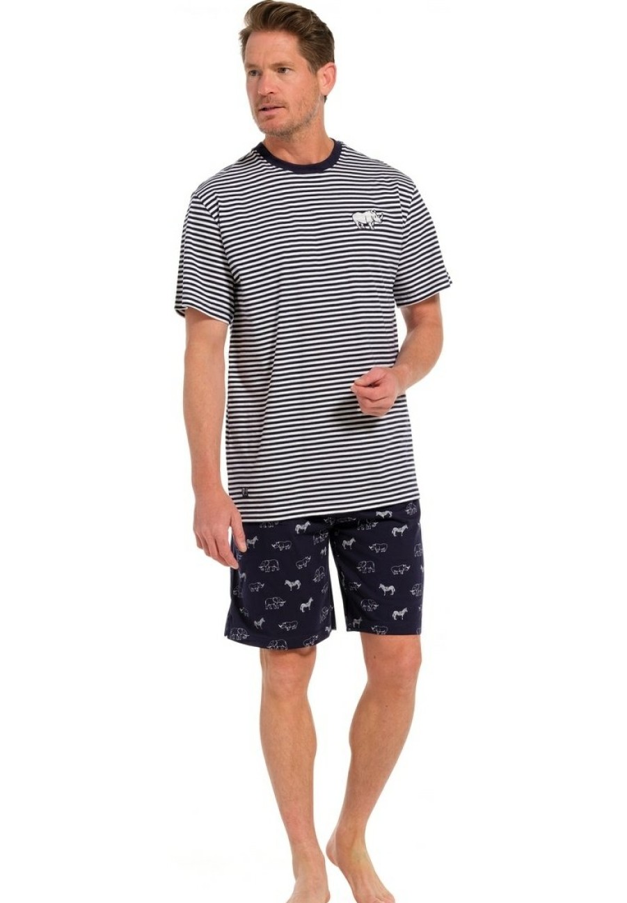 Pastunette for Men Shorty Set | Pastunette For Men Men'S Cotton Single Jersey Shorty Set 'At The Zoo'