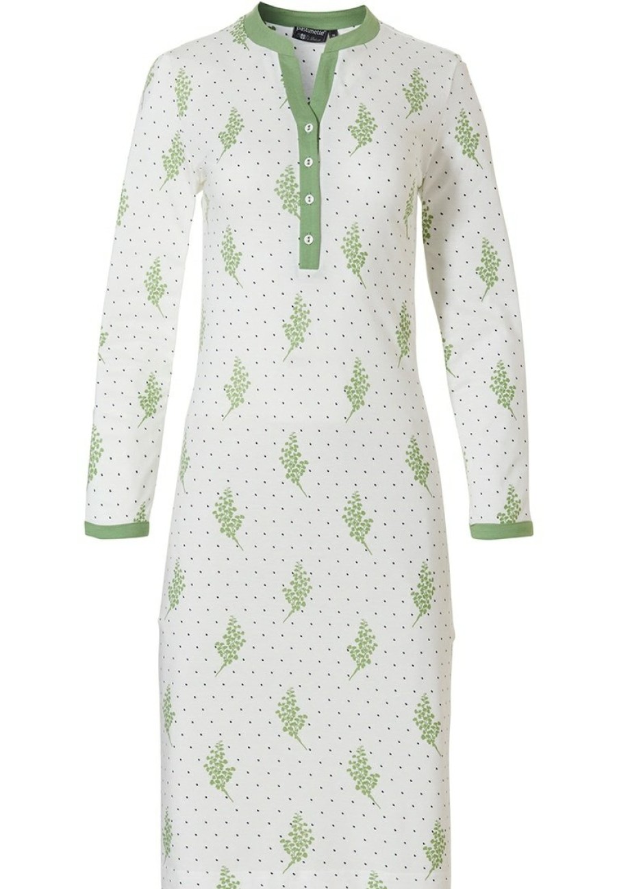 Pastunette Deluxe Nightshirts | Pastunette Deluxe Cotton Modal Nightdress With Buttons 'Winter Floral Charm'