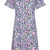 Rebelle Nightshirts | Rebelle Ladies Short Sleeve Organic Cotton Summer Nightdress 'Hidden Chic Flower'