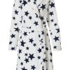 Rebelle Bathrobes | Rebelle White Soft Fleece Robe 'Trendy Stars '