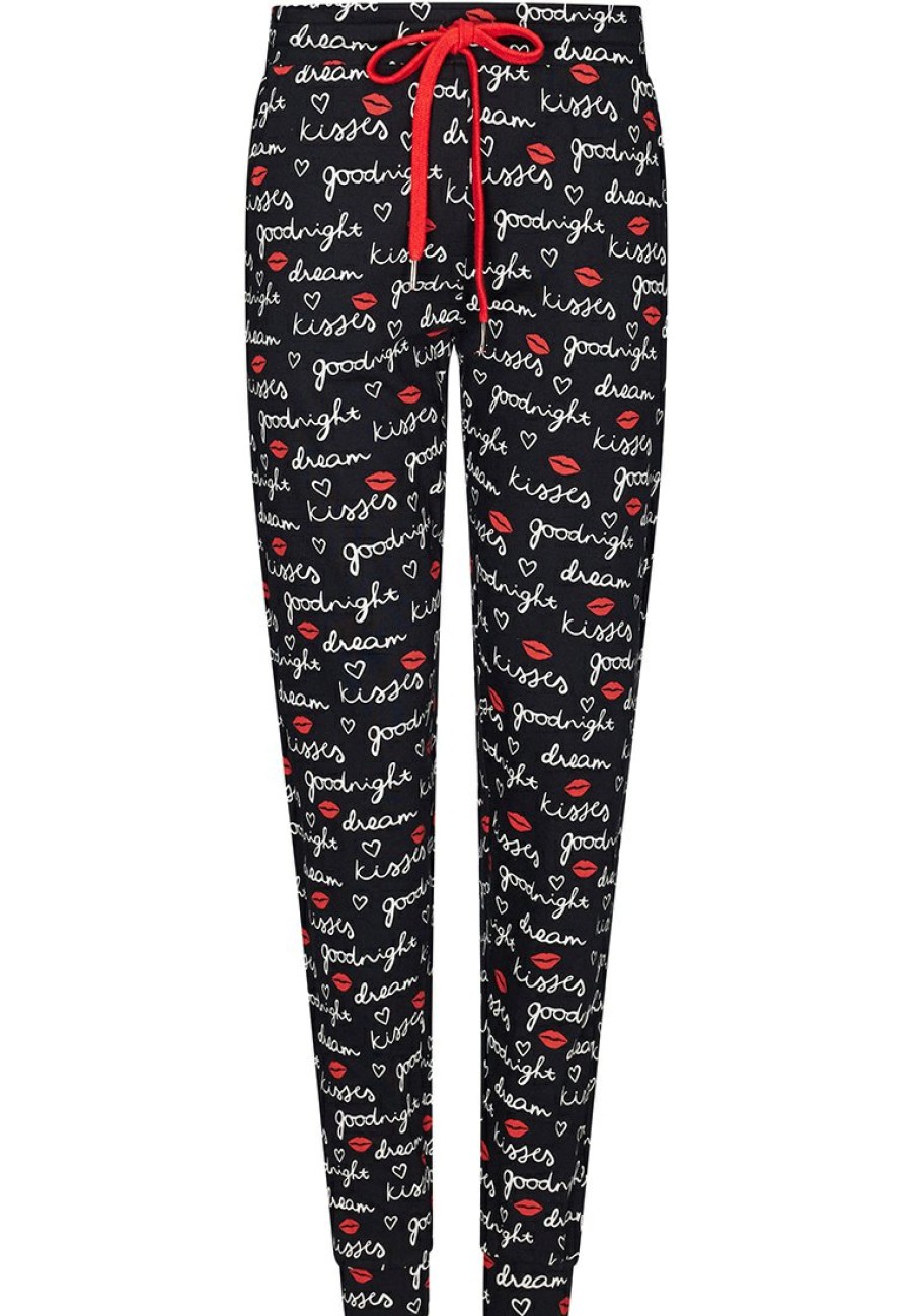 Rebelle Mix & Match | Rebelle Ladies Mix & Match Long Cuffed Cotton Pants 'Goodnight Kiss Kiss'