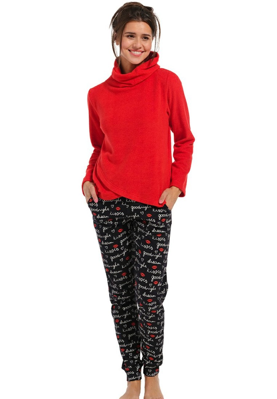 Rebelle Mix & Match | Rebelle Ladies Mix & Match Long Cuffed Cotton Pants 'Goodnight Kiss Kiss'