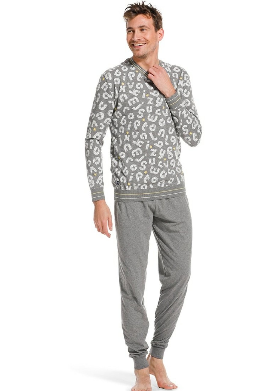 Pastunette for Men Pyjamas | Pastunette For Men Mens Pyjama With Cuffs 'Funky Letters'