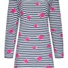 Rebelle Nightshirts | Rebelle Ladies Long Sleeve Cotton Stripey Nightdress 'Trendy Starlines'