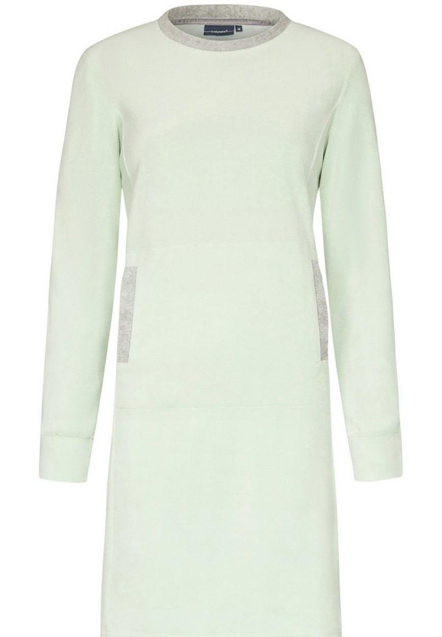 Pastunette Nightshirts | Pastunette Ladies Soft Velvet Home Lounge Dress 'Home Comfort Green'