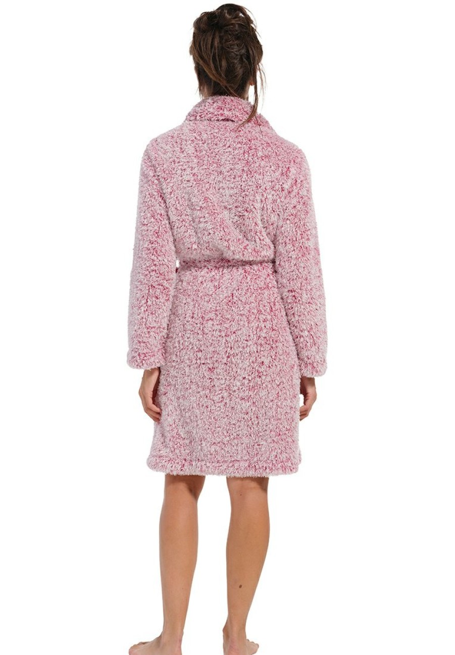 Rebelle Bathrobes | Rebelle Ladies Warm Wrap-Over Robe 'Fabulously Fluffy Raspberry Dream'