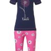 Rebelle Pyjamas | Rebelle Short Sleeve Cotton Pyjama 'Daisy Girl Pink'