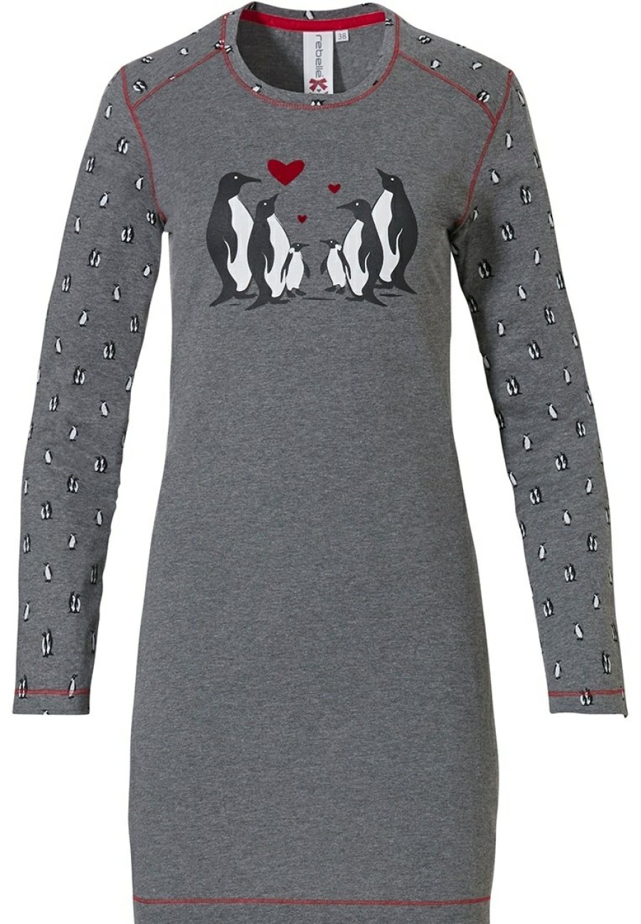 Rebelle Nightshirts | Rebelle Long Sleeve Nightdress 'Penguin Family Love '