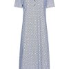 Pastunette Nightshirts | Pastunette Ladies Short Sleeve Cotton Nightdress With Buttons 'Geometric Diamond'