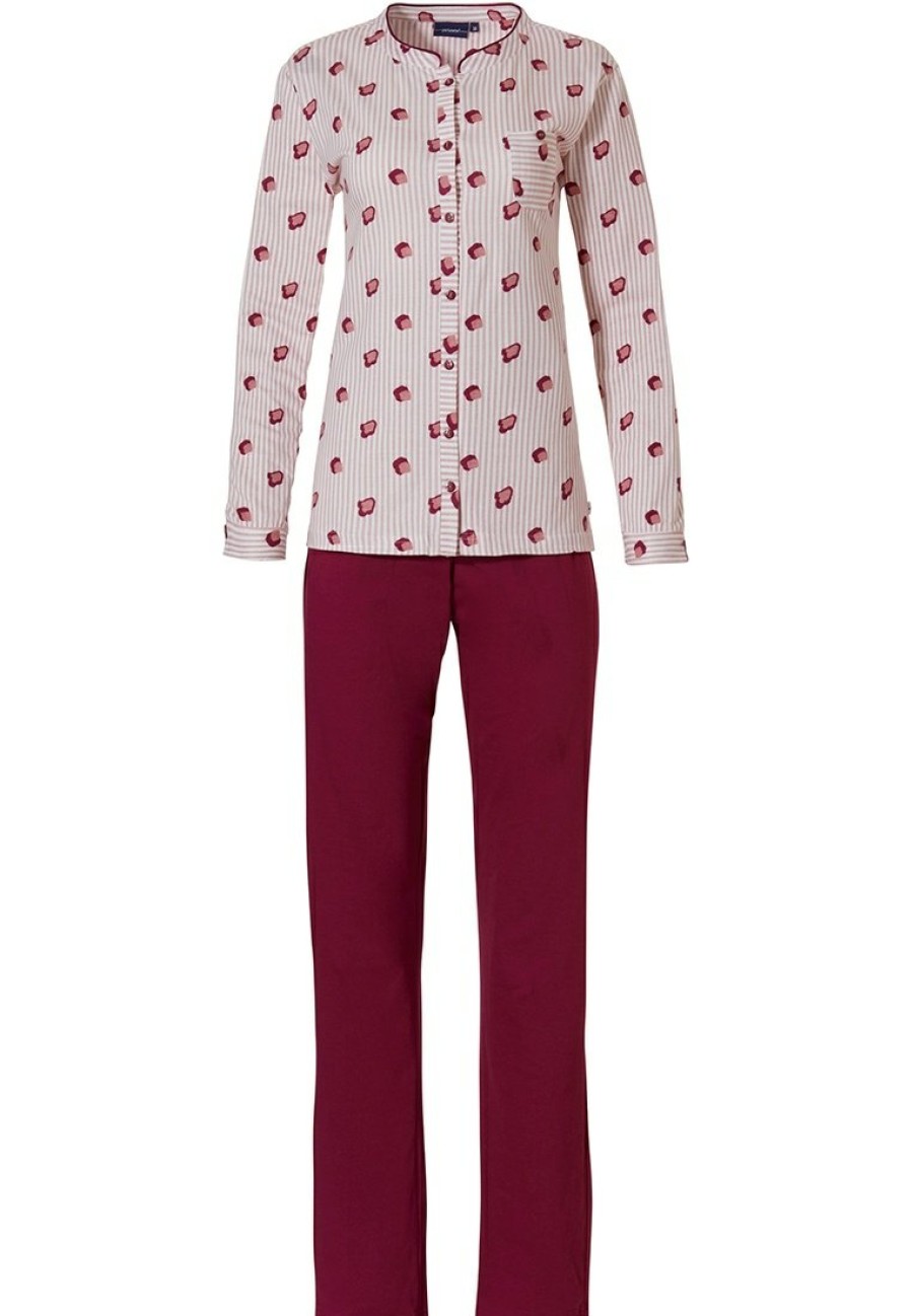 Pastunette Pyjamas | Pastunette Ladies Full Button Cotton Pyjama Set 'Stripes & Print'