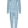 Pastunette Pyjamas | Pastunette Light Blue Ladies Fleece Pyjama Set 'Micro Animal Fashion'