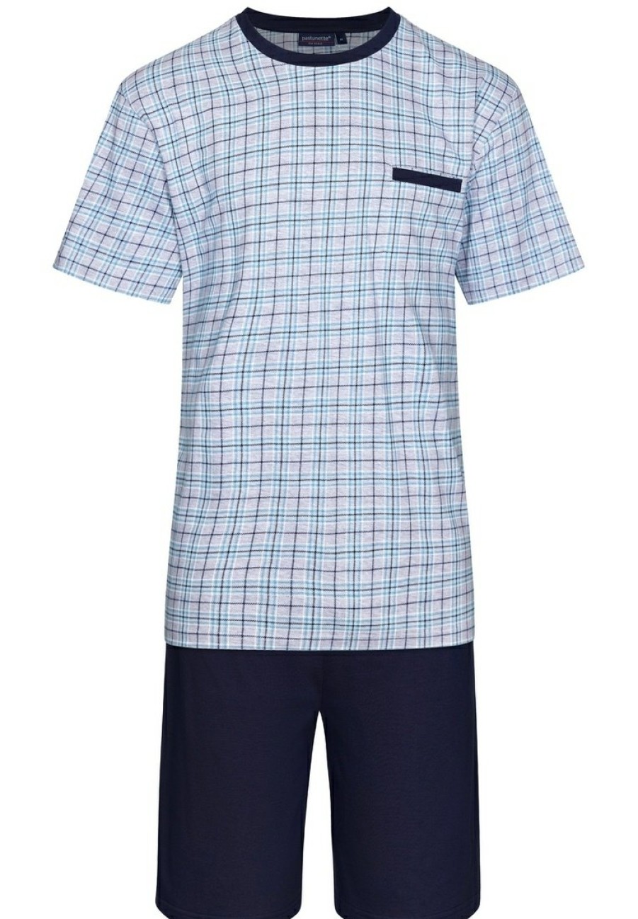 Pastunette for Men Shorty Set | Pastunette For Men Men'S Cotton Pyjama Set 'Checked Squares'