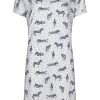 Rebelle Nightshirts | Rebelle Ladies Short Sleeve Cotton Single Jersey Nightdress 'At The Zoo'