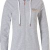 Rebelle Mix & Match | Rebelle 'Good As Gold' Ladies Light Grey Mix & Match Summer Hoody With Zip And Trendy Gold Stripe