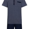 Pastunette for Men Shorty Set | Pastunette For Men Mens Short Sleeve Cotton Shorty Set With Buttons 'Groovy Geometric'