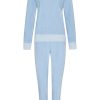 Pastunette Pyjamas | Pastunette Pale Blue Terry Lounge - Pyjama Set With Buttons 'Just Blue'