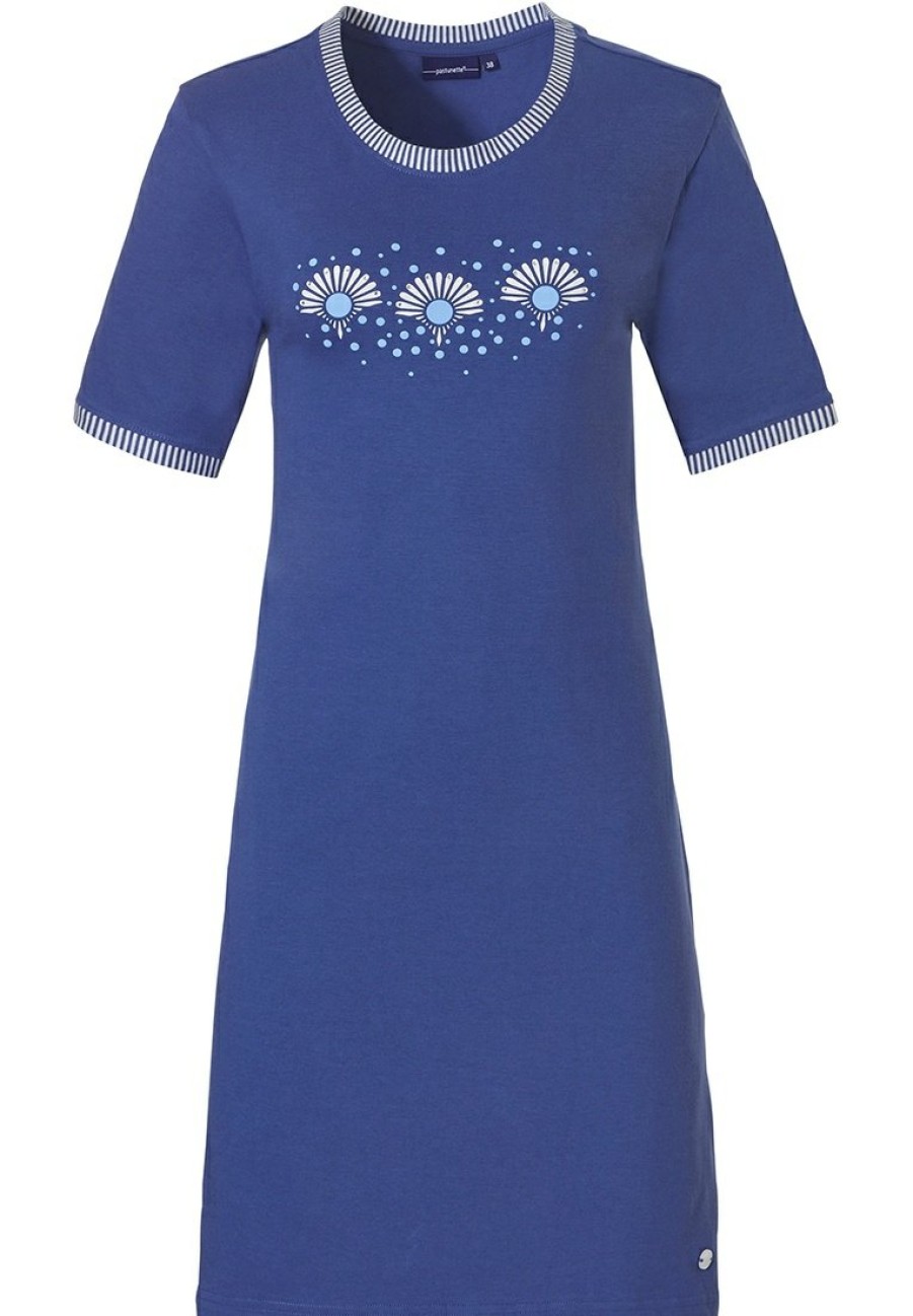 Pastunette Nightshirts | Pastunette Ladies Short Sleeve Cotton Nightdress 'Sunshine Flower Fan'