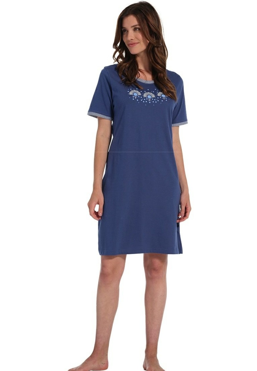 Pastunette Nightshirts | Pastunette Ladies Short Sleeve Cotton Nightdress 'Sunshine Flower Fan'