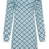 Pastunette Deluxe Nightshirts | Pastunette Deluxe Ladies Long Sleeve Nightdress 'Geometric Floral Bloom'