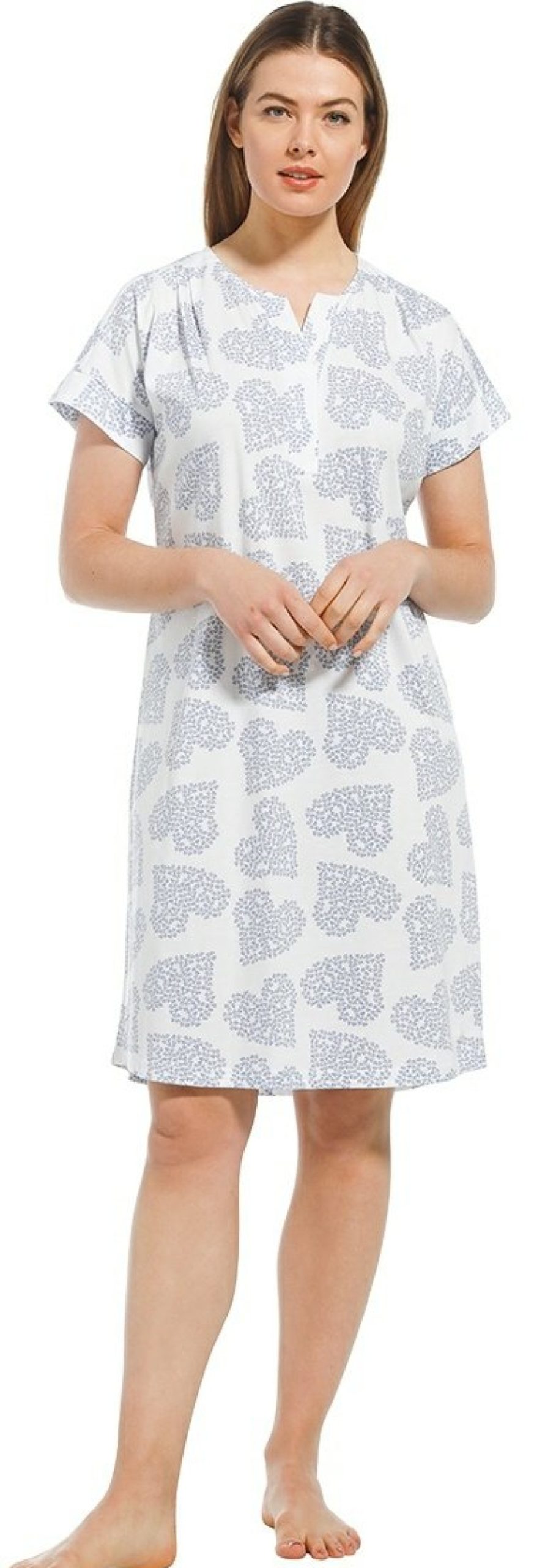 Pastunette Nightshirts | Pastunette Short Sleeve Cotton Nightdress 'Heart Of Little Hearts'