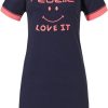 Rebelle Nightshirts | Rebelle Blue Cotton Nightdress 'I Love It!'