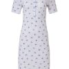 Pastunette Nightshirts | Pastunette Cotton-Modal Short Sleeve Nightdress With Buttons 'Dots & Flowers'