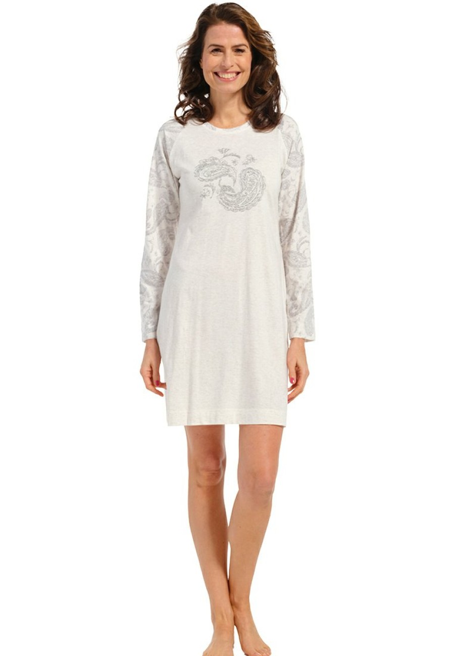 Pastunette Nightshirts | Pastunette Ladies Long Sleeve Soft Nightdress 'Paisley Dream'