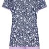 Rebelle Shorty Sets | Rebelle Ladies Short Sleeve Cotton Single Jersey Shorty Set 'Forever Lilac Flowers'